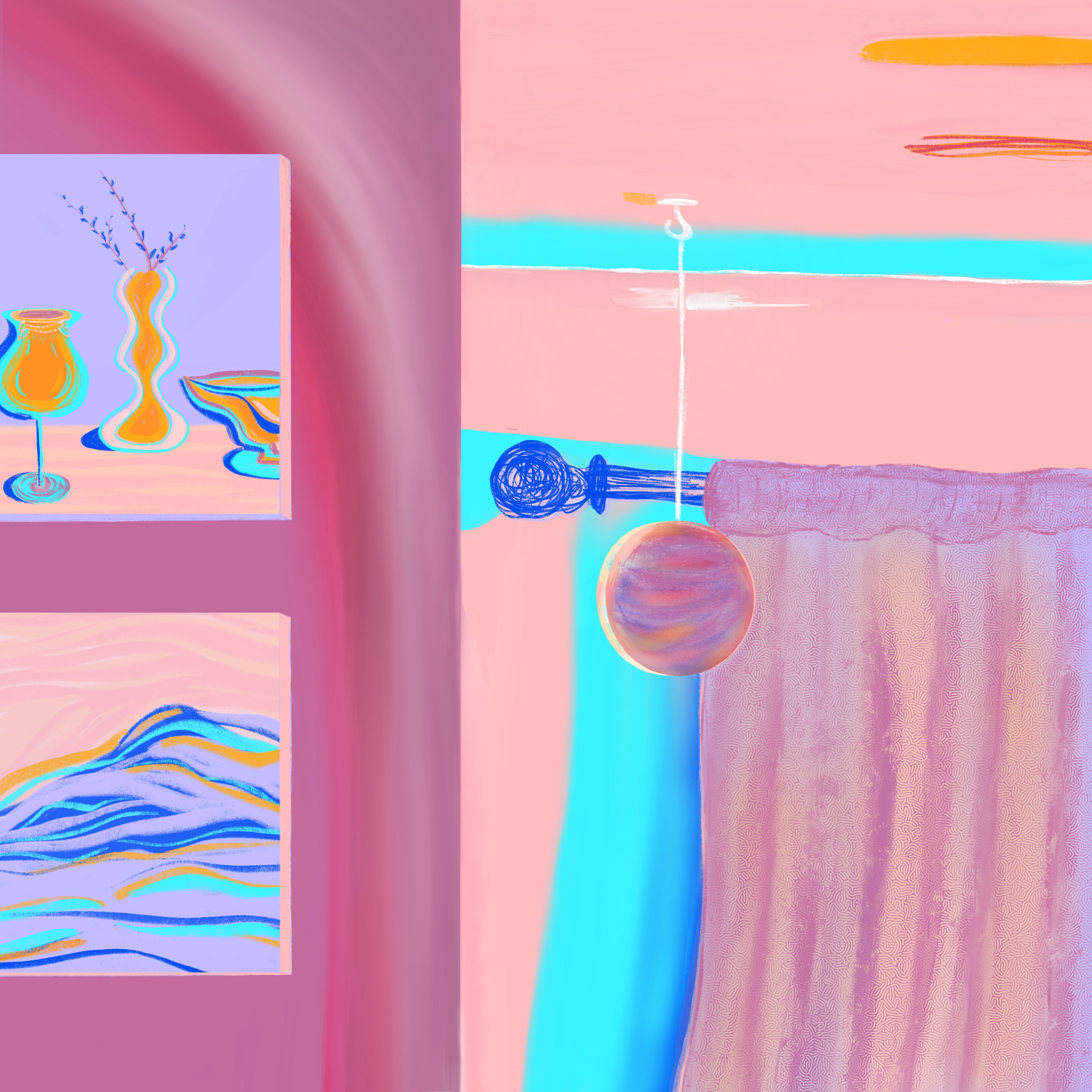 Studio Study abstract brushwork color colorful design illustration procreate study texture