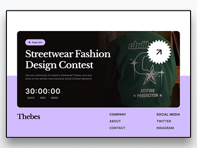 Social Contest Network - Footer art branding contest contests creatives design explore fashion figma footer games network social social network streetwear ui ux web design