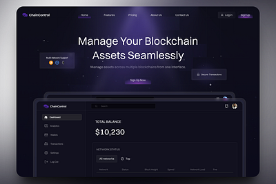 Cross-Chain Asset Management App binance blockchain crypto cryptocurrency dark theme dashboard defi design finance ui web3