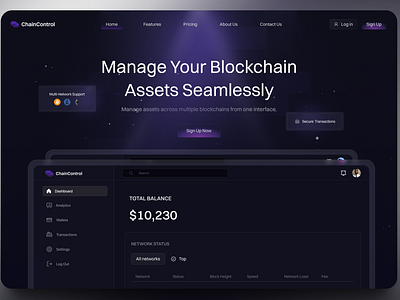 Cross-Chain Asset Management App binance blockchain crypto cryptocurrency dark theme dashboard defi design finance ui web3