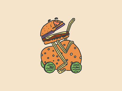 La big boy - Chef burger burger car colombia design illustration medellin potato vector