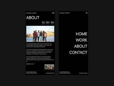 Mobile style Test about agency company design home inspiration landing page manu mobile navigation bar studio ui ux website