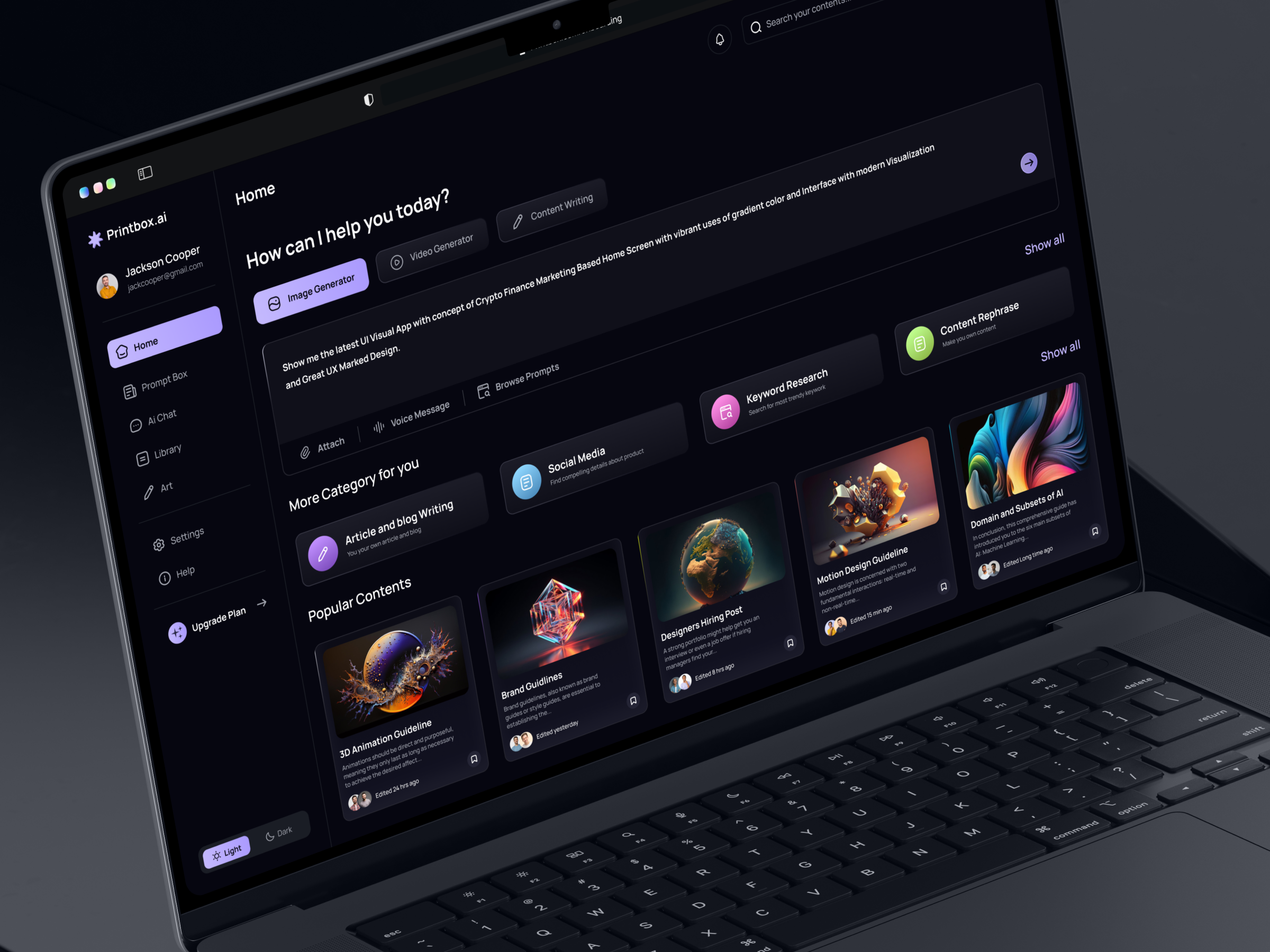 Printbox ai image generator design by hr rumen on dribbble