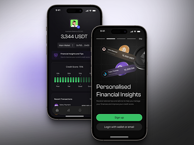 Decentralised Credit Score Platform binance credit score crypto cryptocurrency defi finance mobile app product design ui web3