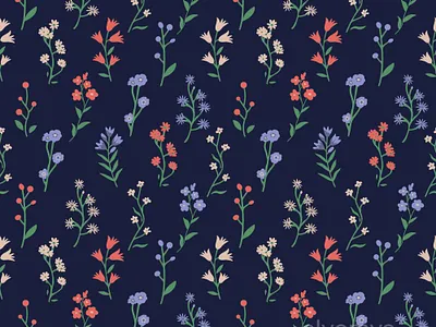 Floral branches decorative design floral illustration pattern seamless surface design texture