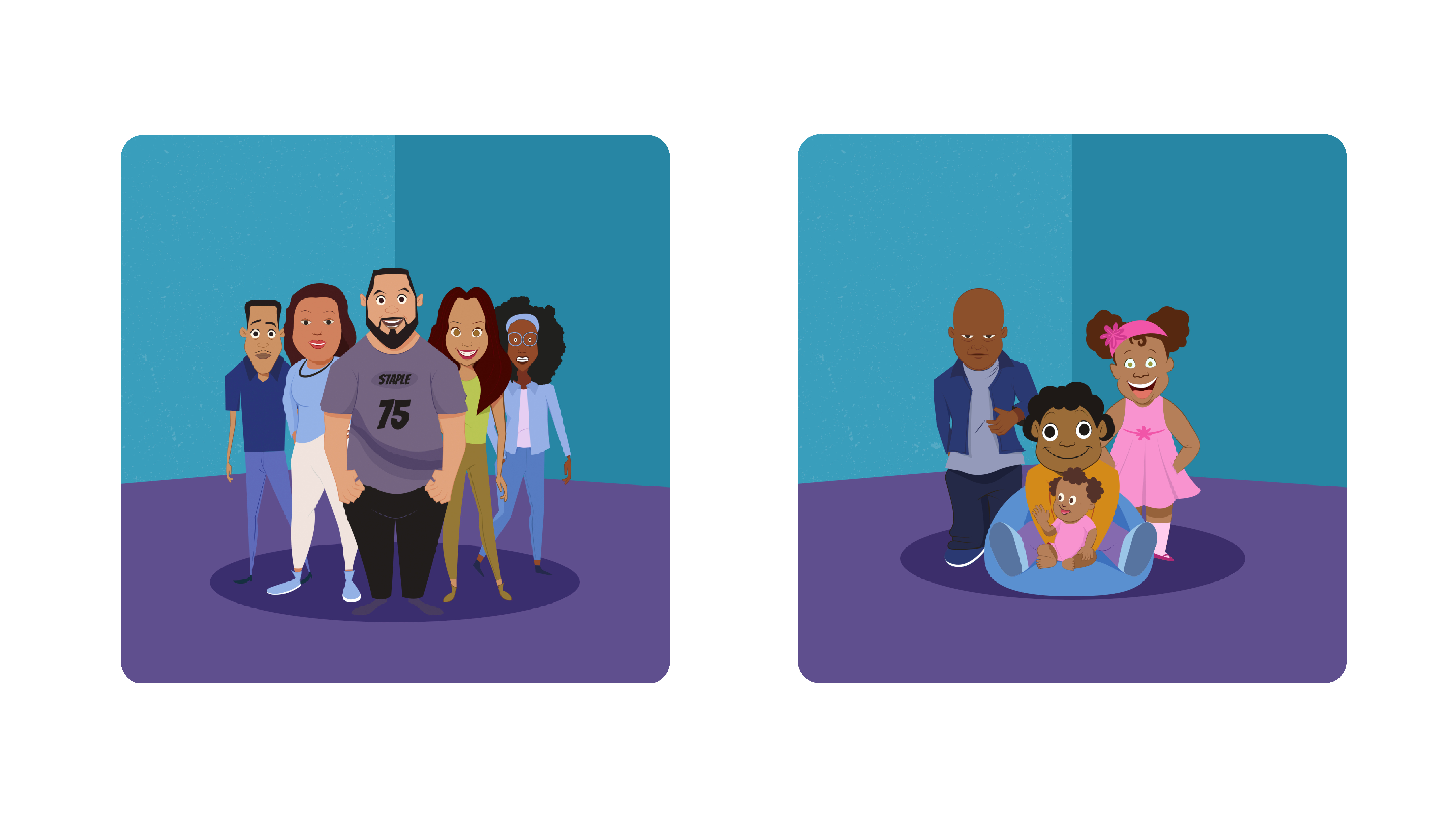 Heaven’s Happy Family Book | Character Illustration adobe illustrator cartoon characters characters illustration childrens design flat illustrations kids kids illustration vector