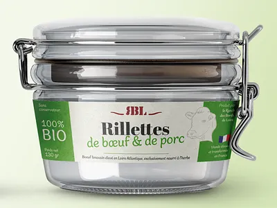 Etiquettes bocaux - Ranch des Bords de Loire alimentaire commerce détail design etiquette illustrator mise en page print