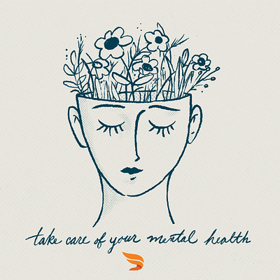 Mental health awareness post design illustration