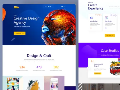 Creative Agency Landing Page Design adobe xd agency landing page branding corporate design creative design agency figma visual identitiy wireframing