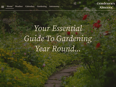 Gardener's Almanac branding concept farmer garden gardener gardening horticulture plants ui uiux web design website