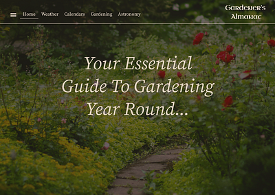 Gardener's Almanac branding concept farmer garden gardener gardening horticulture plants ui uiux web design website