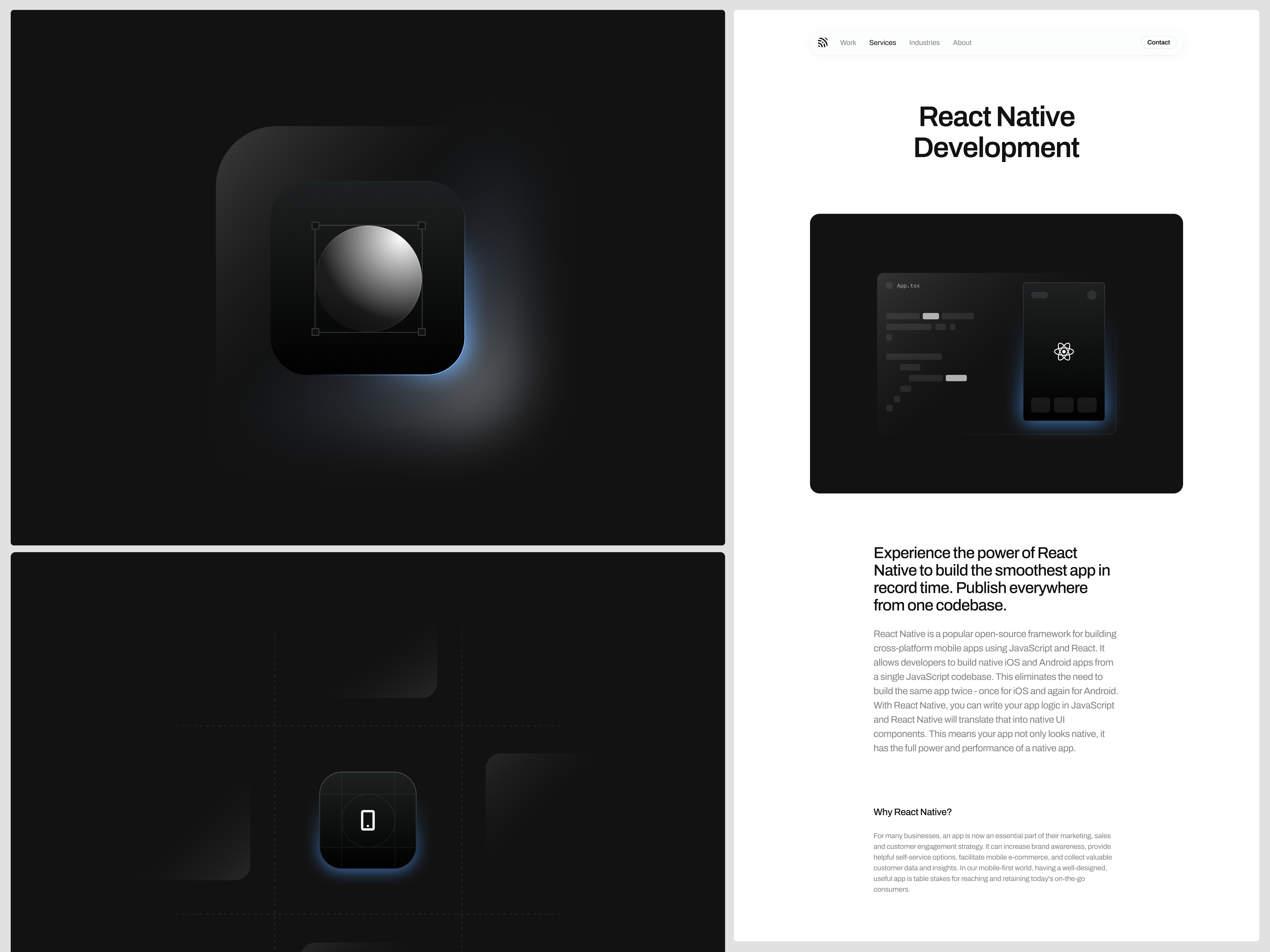 Services cover illustrations agency app brand dark dev developer illustration layout minimal ui web