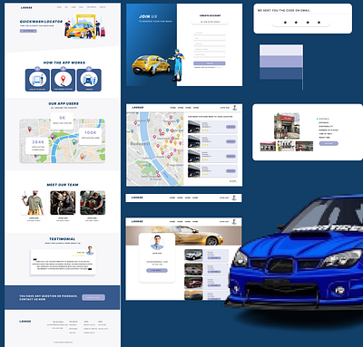 CAR WASH WEB APP 3d animation branding graphic design motion graphics ui