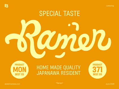 Lettering: Ramen design font graphic design lettering packaging product ramen type typeface