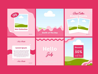 Pink - Social Media Post branding canva design instagram instagram feed instagram post instagram templates social media template