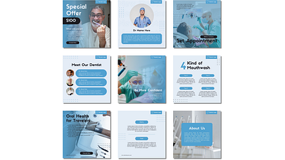 Dental Clinic - Social Media Post branding canva design instagram instagram feed instagram post instagram templates social media template