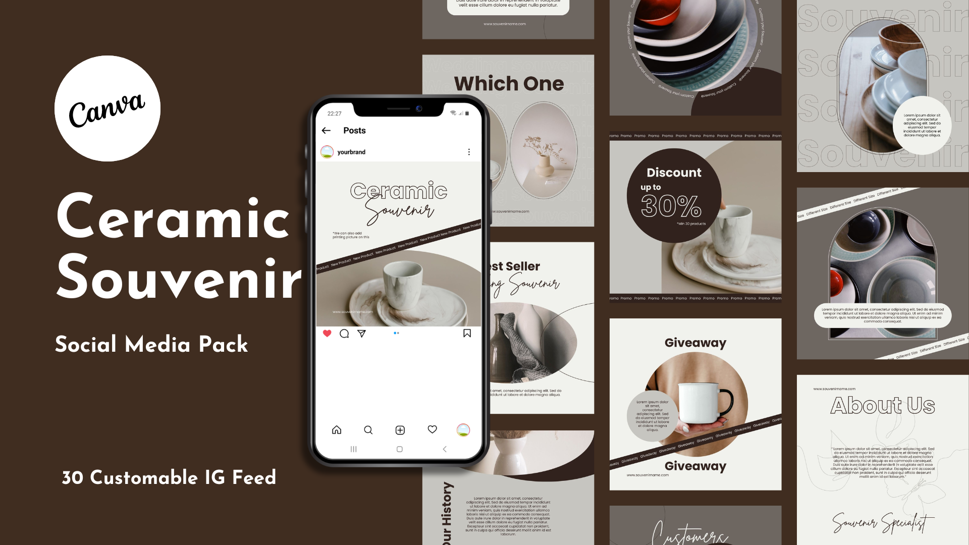 Souvenir - Social Media Post branding canva design instagram instagram feed instagram post instagram templates social media template