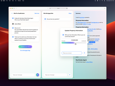 Elite Mortgage Rate AI ai clean minimalism mordern mortgage rate real estate ui design uiux visual design