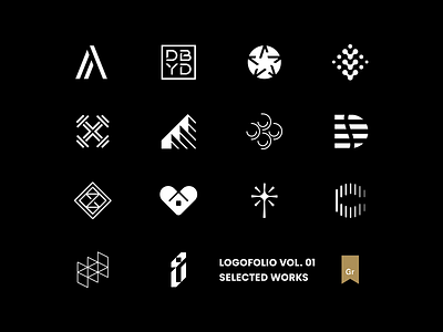 Logofolio Vol. 01 abstract brand identity branding business collections company geometric graphic lettermark logo design logofolio logomark logotype mark minimalist modern portfolio simple symbol visual