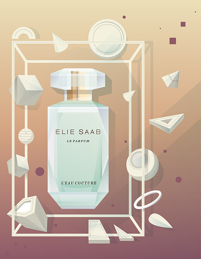 The Perfume bottle design digital editorial elle fashion female geometry globe icon illustration indonesia love magazine minimal perfume shape triangle vector women