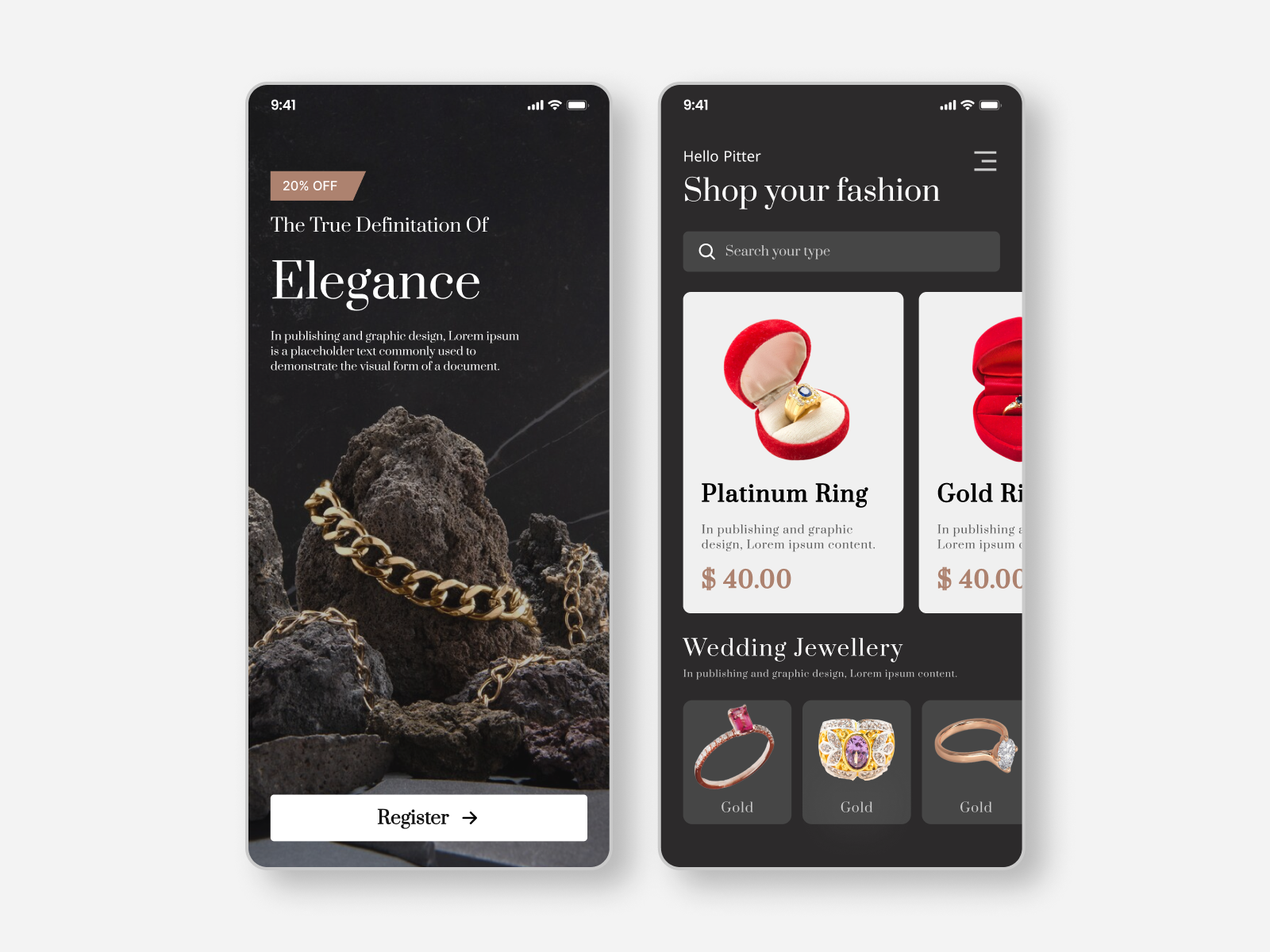 Jewellery Shopping App application design design ecommerce app figma jewellery app jewellery shopping app mobile app mobile application mobile design shopping app shopping app design shopping application ui uiux ux design