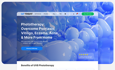 UVB Phototherapy Website blue bubbles logo main medical medicine ui uiux ux webdesign