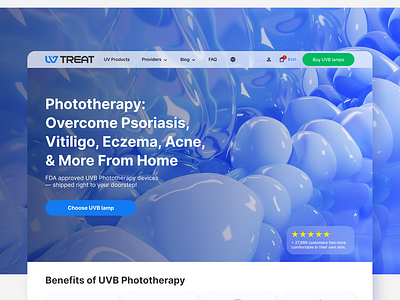 UVB Phototherapy Website blue bubbles logo main medical medicine ui uiux ux webdesign