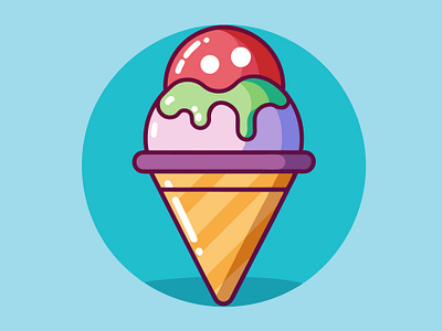 Ice Cream Illustration cartoon cute ice cream cute illustration flat illustration graphic design ice cream illustration illustrator vector