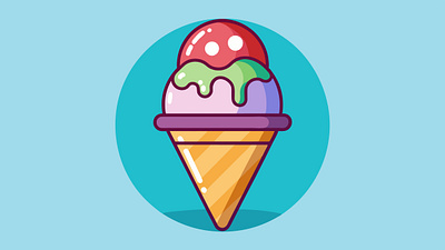 Ice Cream Illustration cartoon cute ice cream cute illustration flat illustration graphic design ice cream illustration illustrator vector