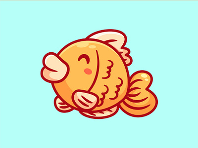 Taiyaki animal cartoon character chuby cute fish fishes food happy icon japan japanes food mark ocean taiyaki vector