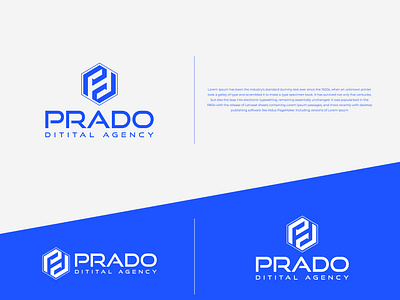 Prado digital agency logo. PD letter logo design. agency creative digital graphic design hexazon illustration logo design marketting agency pd letter logo prado