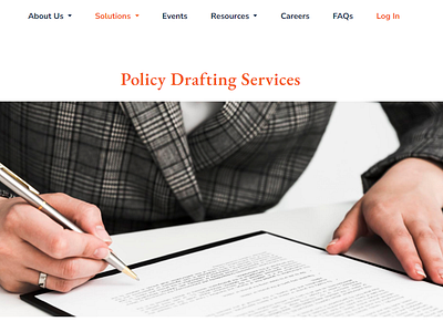 Figma Design for Policy Drafting Services page - Rainmaker