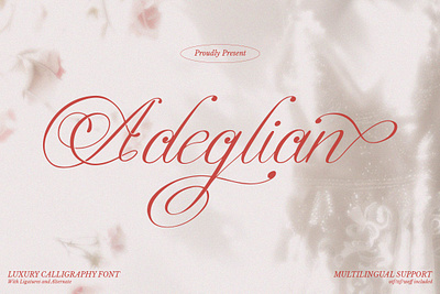 Adeglian | Luxury Calligraphy Font feminine