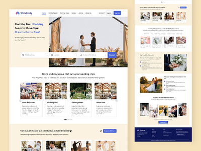 Wedding Vendor Marketplace Website Landing Page Design uiux design wedding vendor web wedding vendor website wedding website