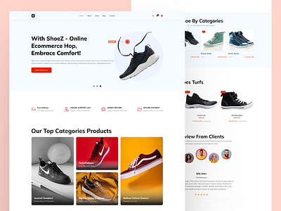 Shoes E-commerce Landing Page Design e commerce design e commerce website landing page online shoes shoes design shoes e commerce shoes landing shoes website