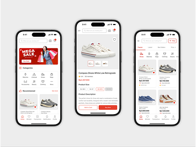 Shopping App app branding design graphic design market product design shoes shooping shop ui ui design ux design