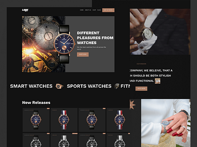 Watches Landing Page Design - Website Design e commerce design e commerce watches e commerce website online watches watches design watches landing page watches website website design