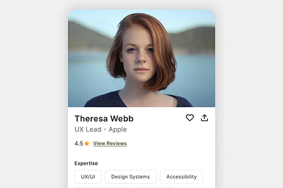 Profile Page for Design Mentors booking ui dailyui design mentor mentor app mobile app design product design profile ui rating ui ratings reviews reviews ui statistics page