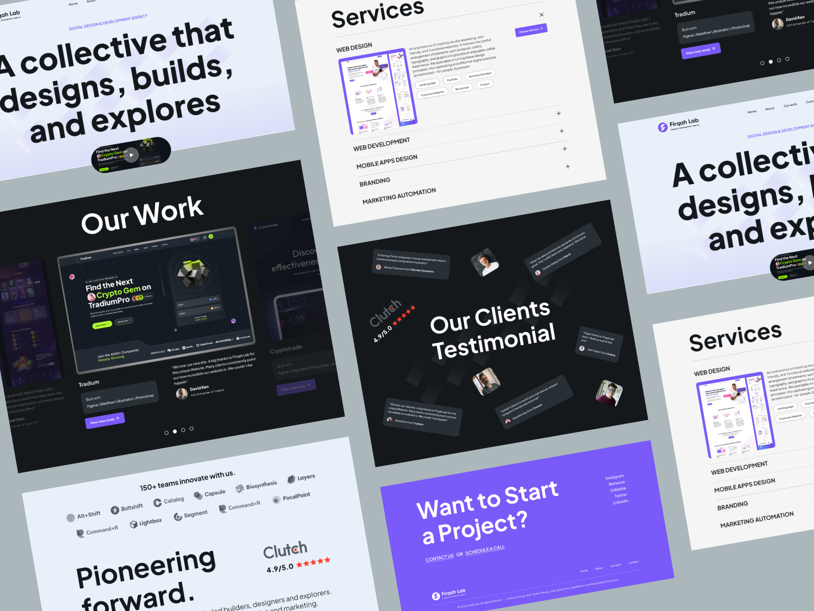 Firqah Lab Agency Landing Page agency agency landing page design firqah lab firqah lab agency landing page ui uiux agency website website desgin