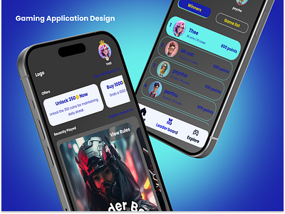 Gaming Application Mobile Design figma game gaming design ui