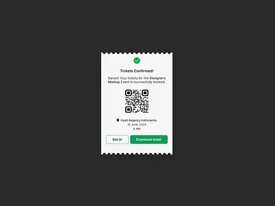 Confrimation Modal for a Ticket Booking Site confirmationmodal dailyui design ui ux