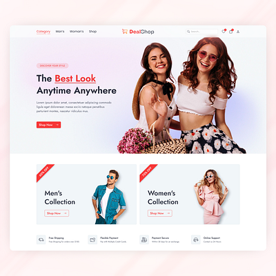 E-commerce Landing page auth background branding card design design e commerce figma graphic design hero section landing page logo shop shopping styles typography ui ux