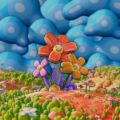 Flower 🌼 3d 3dart 3dillustration 3drender animation blender3d blenderart motion graphics