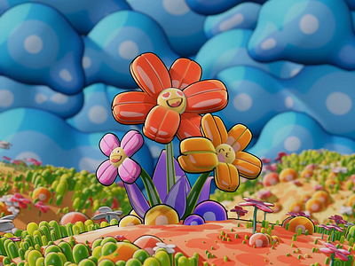 Flower 🌼 3d 3dart 3dillustration 3drender animation blender3d blenderart motion graphics