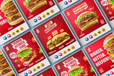 Burger Social Media Post Design banner design burger poster facebook banner social banner social media social media post social media post design