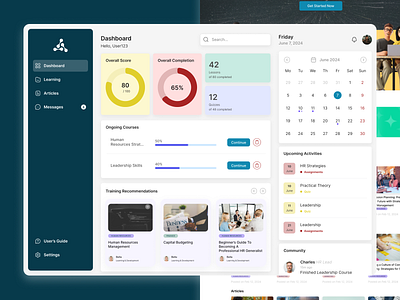 Corporate Learning Dashboard dashboard figma learning platform ui website design