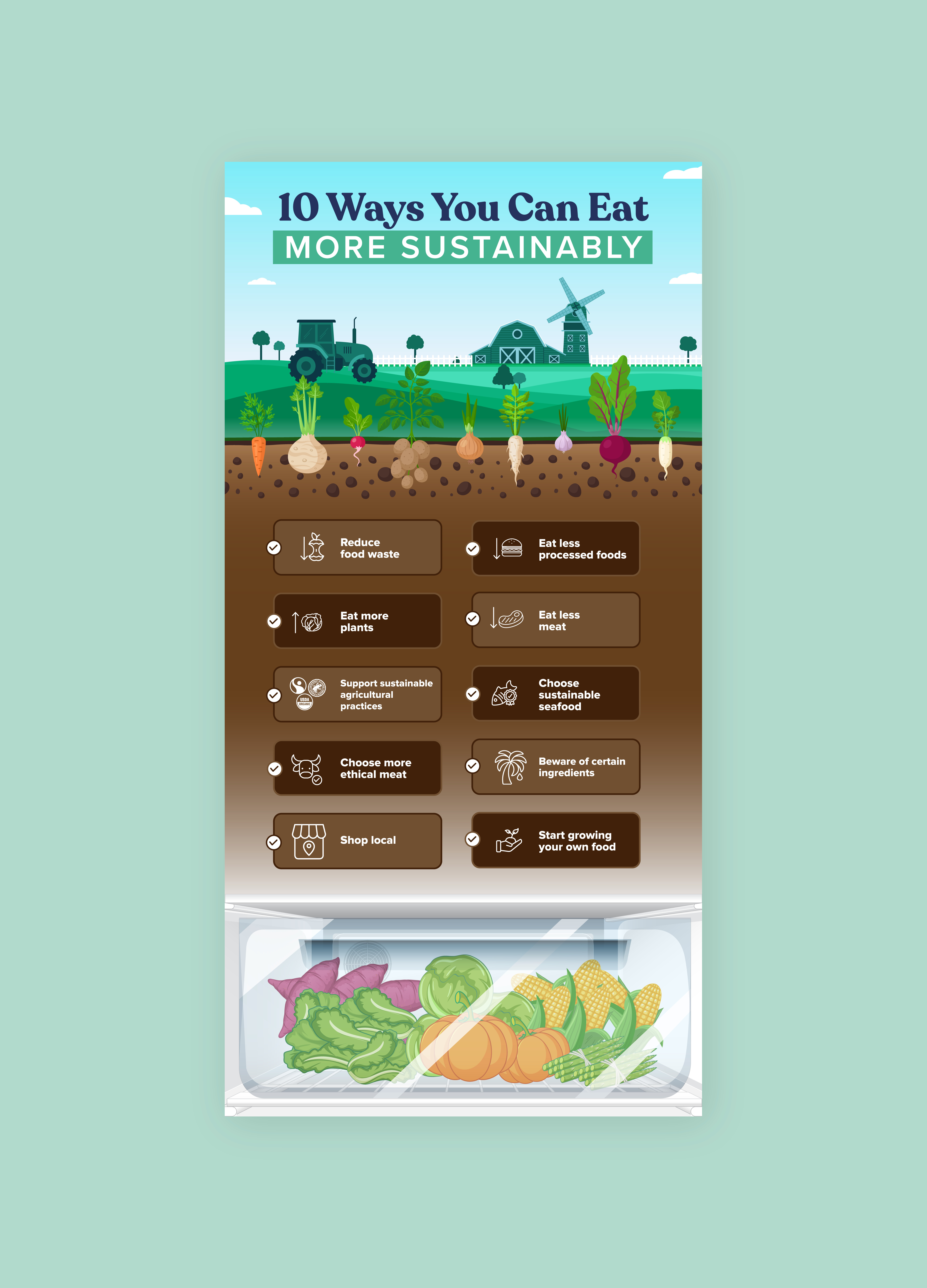 Sustainable Eating Infographic ecologic ecology illustration infographic sustainability sustainable eating