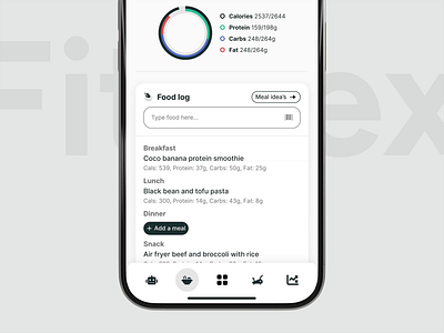 FitFlex - Add a meal animation animation app mobile app motion graphics ui ux