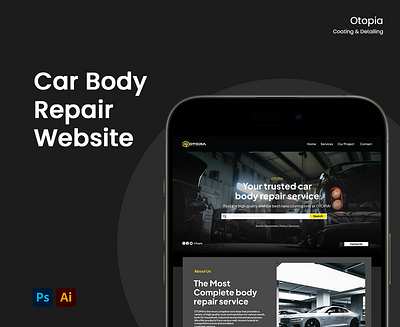 Car Body Repair Website Design & Management branding design graphic design landingpage red redesign ui ux website