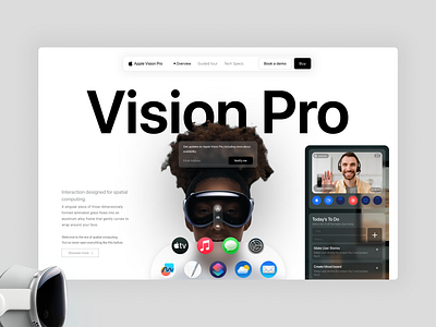 Vision Pro Landing Page ar design landing page ui ux xr